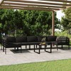 vidaXL Patio Lounge Set Outdoor Sectional Sofa Set Table Aluminum Anthracite - 2 of 4