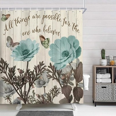 LunaLulinlk Elegant Teal Tulip Shower Curtain