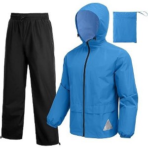 COOFANDY Men's Rain Suit 2 Piece Waterproof Breathable Rain Gear Lightweight Rain Jacket Pants Rainwear Suit S-XXL - 1 of 4