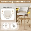 Set of 2 Upholstered Bar Stools,180° Swivel Modern Counter Height Stools,Swivel Bar Stools with Metal Legs for Kitchen Island-Cuddlewood - 2 of 4