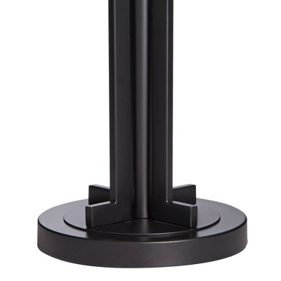 Idira 28" Modern Industrial Black Metal Table Lamp with White Drum Shade
