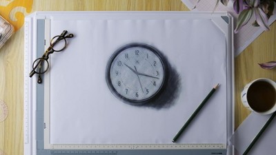 12-Inch Black and Gold Round Wall Clock with Thermometer