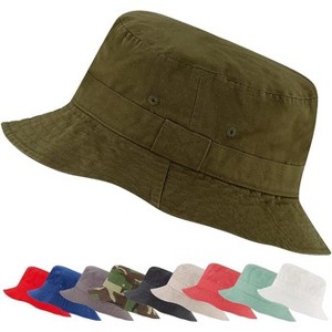 Market & Layne White Bucket Hat for Men, Women, and Teens, Adult Packable Bucket Hats for Beach Sun Summer Travel - 1 of 3