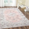 Washable Area Rug with Rubber Backing Low Pile Floral Vintage Rug Large Foldable Stain Resistant Indoor Carpet for Living Room Bedroom - 3 of 4