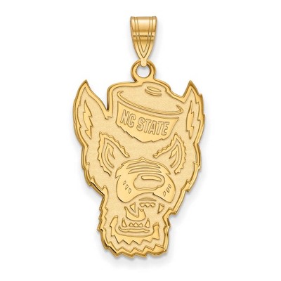 Black Bow Jewelry 10k Yellow Gold North Carolina State Wolfpack NCAA Extra Large Pendant
