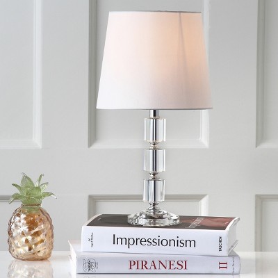 Erin Crystal Cube Table Lamp Set - Clear & Off-White