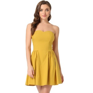 INSPIRE CHIC Women's Strapless Sweetheart Neck Off Shoulder Sleeveless Fit And Flare Mini Party Dress - 1 of 4