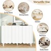 Minimalist Shoe Storage Cabinets With Adjustable Shelves,Storage Cabinet With Wave Doors,Sideboard Buffet Cabinet -Maison Boucle - 3 of 4