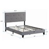 Okak Queen Size Upholstered Platform Bed Frame with Button Tufted Linen Fabric Headboard, No Box Spring Needed, Wood Slat Support - 3 of 4