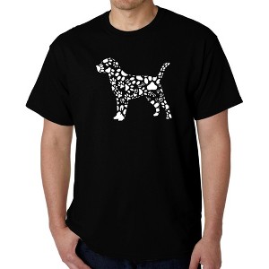 LA Pop Art Men's Word Art T-shirt - Dog Paw Prints - 1 of 4
