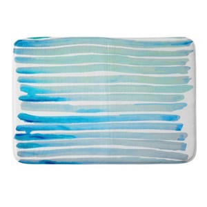 NoelleJay New Year Water Lines Memory Foam Bath Rug Blue - Deny Designs - 1 of 3