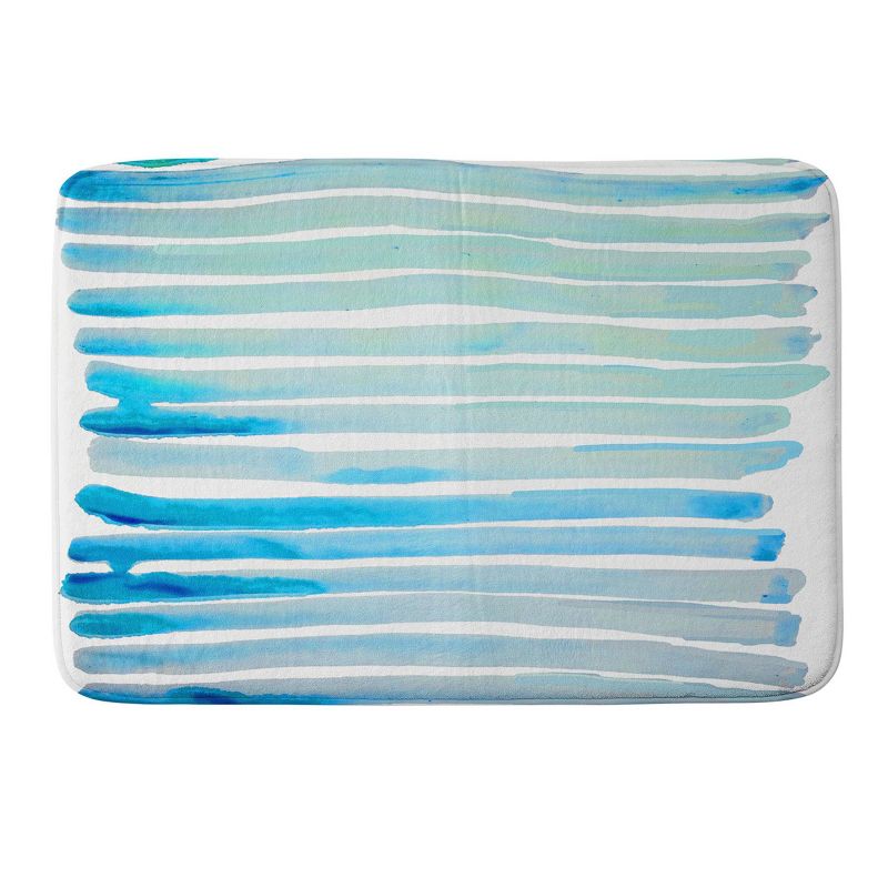 NoelleJay New Year Water Lines Memory Foam Bath Mat Blue - Deny Designs, 1 of 5