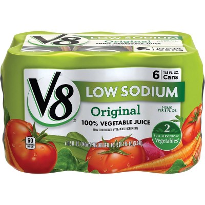 V8 Original Low Sodium 100% Vegetable Juice - 6pk/11.5 fl oz Cans