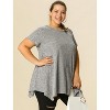 Agnes Orinda Women's Plus Size Ribbed Crew Neck Asymmetrical Hem Flowy Knit Casual Tunic Tops - 4 of 4