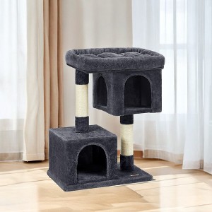 Cat Tree, 33.1-Inch Cat Tower, Cat Condo for Large Cats up to 16 lb, Large Cat Perch, 2 Cat Caves, Scratching Post, Cat Houses for Indoor - 1 of 4