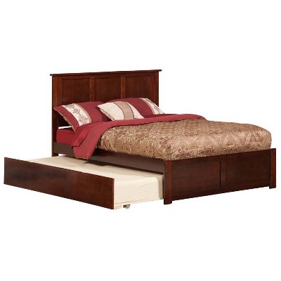 Atlantic Furniture Madison Full Flat Panel Foot Board w/ Urban Trundle Antique Walnut
