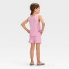 Grayson Mini Toddler Girls' Crochet Tank and Pull-On Shorts Set - Pink - 2 of 4