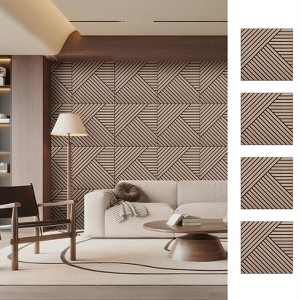 UNISOAR Wood Acoustic Wall Panels-Self-Adhesive 3D Wood Slat Wall Panel-Sound Absorbing Panels for Noise Reducing-Feature Wall Decor for Home & Office - 1 of 4