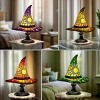 Racxily Halloween Outdoor DecorationsStained Resin Glowing Gothic Retro Resin Lamp For Bedroom Party,Creative Wizard Hat Shape Lights For Indoor - 3 of 4