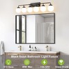 POWLIG 45.28-in 6-Light Matte Black Bathroom Light Fixtures Over Mirror Vanity Lighting with Milk White Glass Globe Shades - 2 of 4