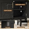 ChicFurnit Decorative Storage Cabinet Arched Bookcase with Glass Doors for Living Room Office, Black, 74.3"*36"*17.5" - 4 of 4
