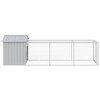 vidaXL Galvanized Steel Chicken Cage with Run - Versatile Exercise Space for Poultry - Large Light Gray Chicken Coop with Protective Roof - 4 of 4