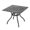 37" Square Dining Table, Outdoor Mesh Style Rust-resistant Aluminum Dining Table, Seats 2-4 People Serving Table - 3 of 4