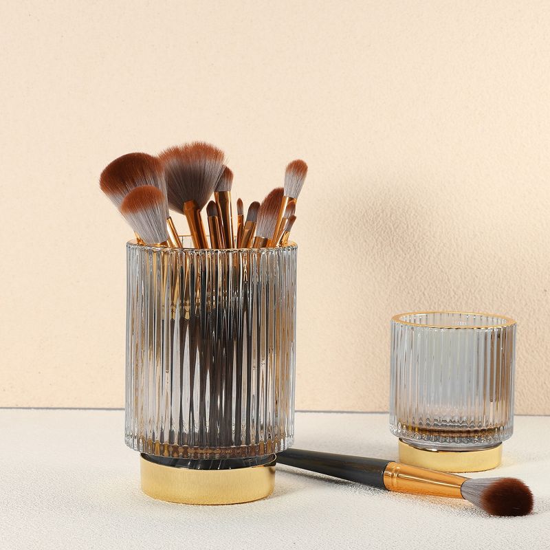 Unique Bargains Glass Cosmetic Makeup Brush Holder 1 Pc, 2 of 8