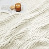 Handmade Chenille Throw Blankets Group of 2 Blankets, Chunky Knit Cable Knitted Crochet Blankets Collection-Amelie Home - 4 of 4