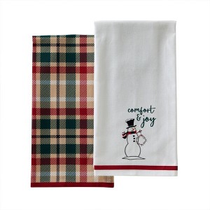SKL Home By Saturday Knight Ltd Rustic Plaid Snowman Dish Towel - 2-Pack - 18X28", Multi - 1 of 4