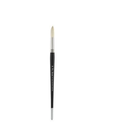 Creative Mark Pro Stroke Premium White Chungking Hog Bristle Artist Paint Brush - Round  - Natural Bristle Brush w/ Great Control Suitable for Oils,