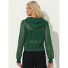 INSPIRE CHIC Women's Zip Up Long Sleeve Mesh Sheer Hoodie Bomber Jackets - 3 of 4