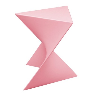 Pink Triangular Modern Plastic Side Tables Set of 4