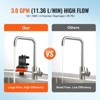 VEVOR 12V Diaphragm Pump, 3 GPM (11.36 L/min), 4-Chamber 12 Volt DC Water Pump with Automatic Pressure Switch 40-100 PSI Adjustable, 55 PSI - 3 of 4