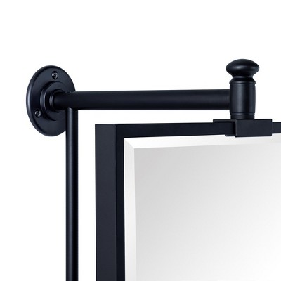 Matte Black Rectangular Stainless Steel Wall Mounted Bathroom Vanity Mirror