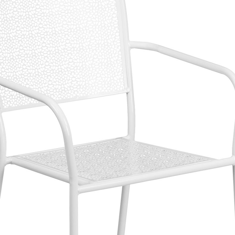 Flash Furniture Commercial Grade Indoor-Outdoor Steel Patio Arm Chair with Square Back, 6 of 12