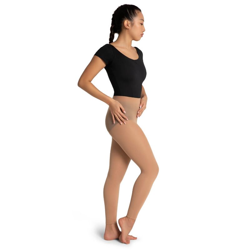 Capezio Women's Footless Tight w Self Knit Waist Band, 2 of 4