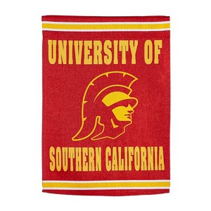 Evergreen NCAA University of Southern California Suede House Flag 28 x 44 Inches Outdoor Decor for Homes and Gardens - 1 of 3