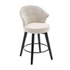 NicBex Swivel Bar Stools Set of 2 with Solid Wood Legs,25" Wingback Adjustable Counter Height Stools,Chenille Island Chairs for Home,Pub - 2 of 4