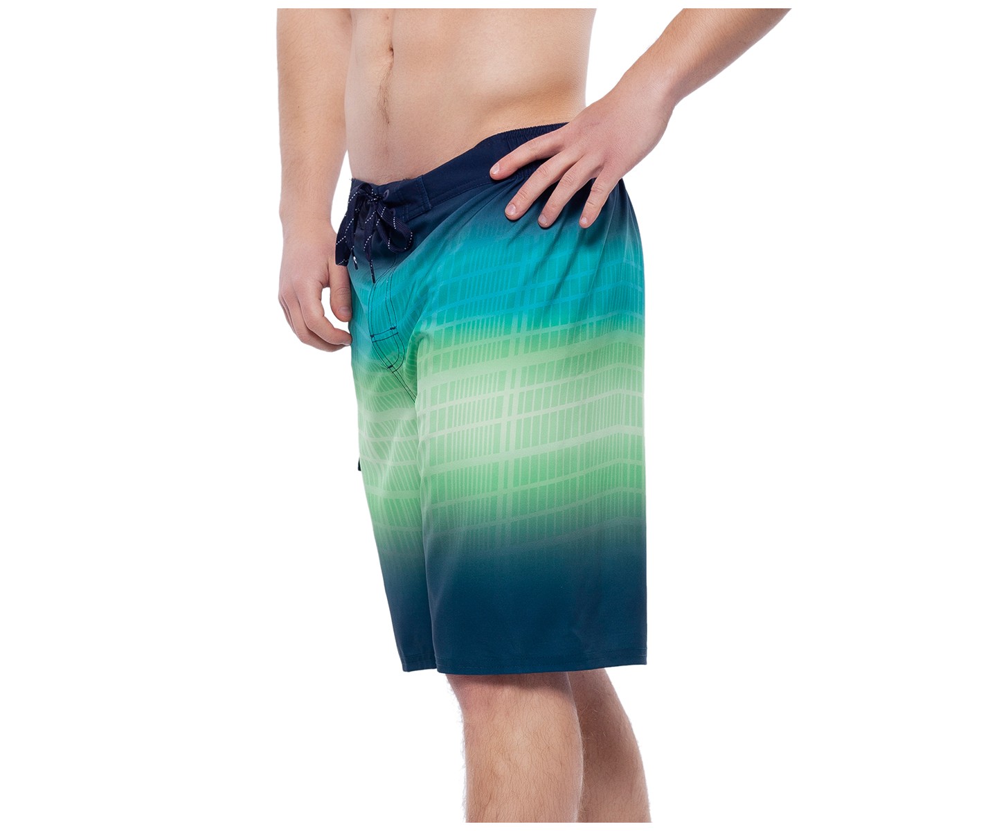 Мужские шорты Rokka&Rolla 9" Half Elastic Waist Board Swim Shorts -Green Vapor, size Medium, цвет: Зелёный — фото 5