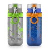 Ello 2pk Dash Plastic Kids' 16oz Water Bottles Blue/Green