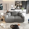 82.7" Plush Corduroy 3-Seater Sofa with Deep Seat, Soft Pillows & Ottomans - 4 of 4