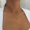 Adornia 14k Rose Gold Plated Adjustable Pave CZ Rings Necklace - 2 of 4
