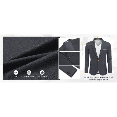 COOFANDY Men's Casual Blazer One Button Sport Coats Lightweight Suit Jacket Navy Blue M — фото 5