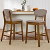 Best Choice Products 2-Piece Mid-Century Modern Wood and Upholstered Counter Height Bar Stool Set - 2 of 4