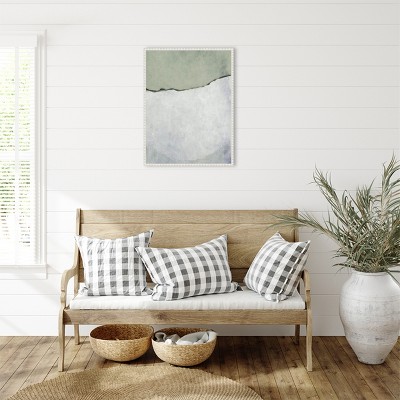 Large Sage and Grey Abstract Canvas Framed Wall Art