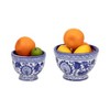 Sagebrook Home 2pc Bowl Chinoiserie Ceramic Indoor Outdoor Planter Pots Blue/White: Hand-Painted, Rust-Resistant - 2 of 4