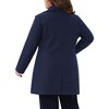 Women's Plus Size Lapel Long Sleeves Pockets Winter Casual Single Breasted Pea Coat with Belt - Agnes Orinda - 4 of 4