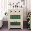 DOMETOUR 24 Inch Bathroom Vanity with Ceramic Sink, Bathroom Vanity Cabinet with 2 Drawers, Wooden Bathroom Sink Cabinet - 3 of 4