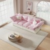 Lycvki 74.8" Queen Pull Out Sofa Bed, 3-in-1 Convertible Sleeper Tufted Sofa with 2 Soft Pillows - 2 of 4